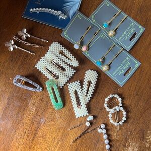Assortment of beautiful barrettes, and hair pins